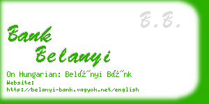 bank belanyi business card